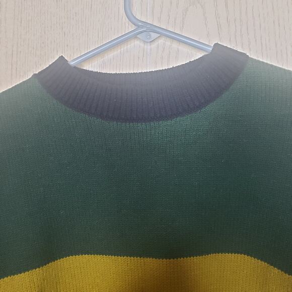 Azul by Moussy Crop Multi texture Color Large Stripe Sweater size small - Picture 6 of 8